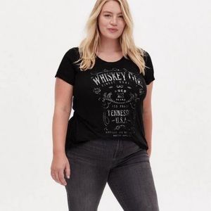 Torrid Whiskey Girl Classic Fit Crew Tee - Charcoal Black